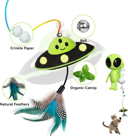 ORSDA Laser Cat Toys for Indoor Cats, 2 in 1 Interactive Automatic Dual Laser & Catnip UFO Dangler for Kitten Toys, Truly Random Trajectory Radar Motion-Activated, Rechargeable 4 Modes, Clamp Design9