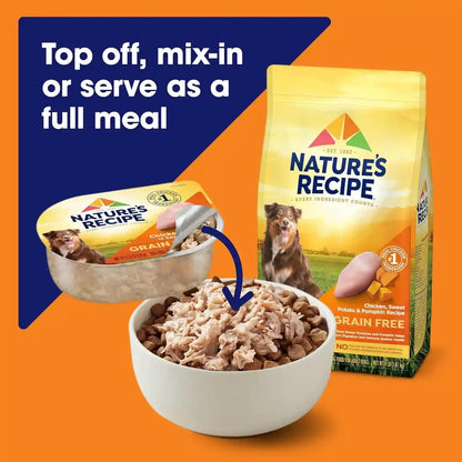 Nature’S Recipe Grain Free Chicken Recipe, Chicken & Venison Recipe and Chicken & Duck Recipe in Savory Broth Variety Pack Wet Dog Food, 12-2.75 Oz. Cups, 2 Count6