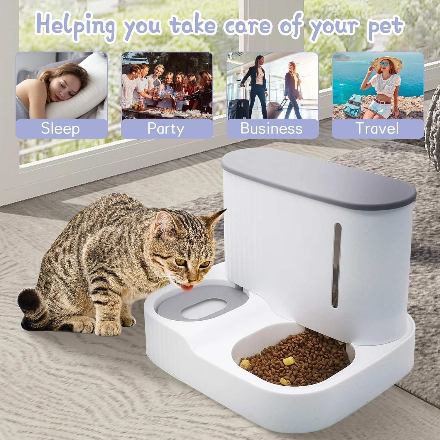 kathson-automatic-2-in-1-cat-feeder-and-water-dispenser-gravity-feed-pet-feeder-for-indoor-outdoor-cats-grey