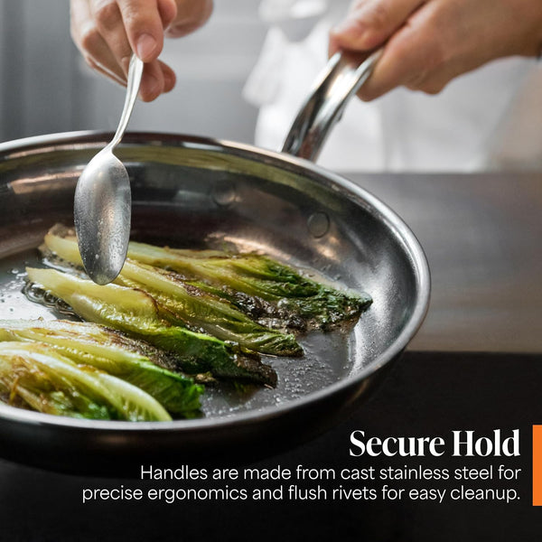 Hestan Nanobond Molecular Titanium Frying Pan, 8.5-Inch - Pfas-Free Stainless Steel Skillet, 4X Stronger, 1050°F Safe, Induction Compatible, Handcrafted Italy6
