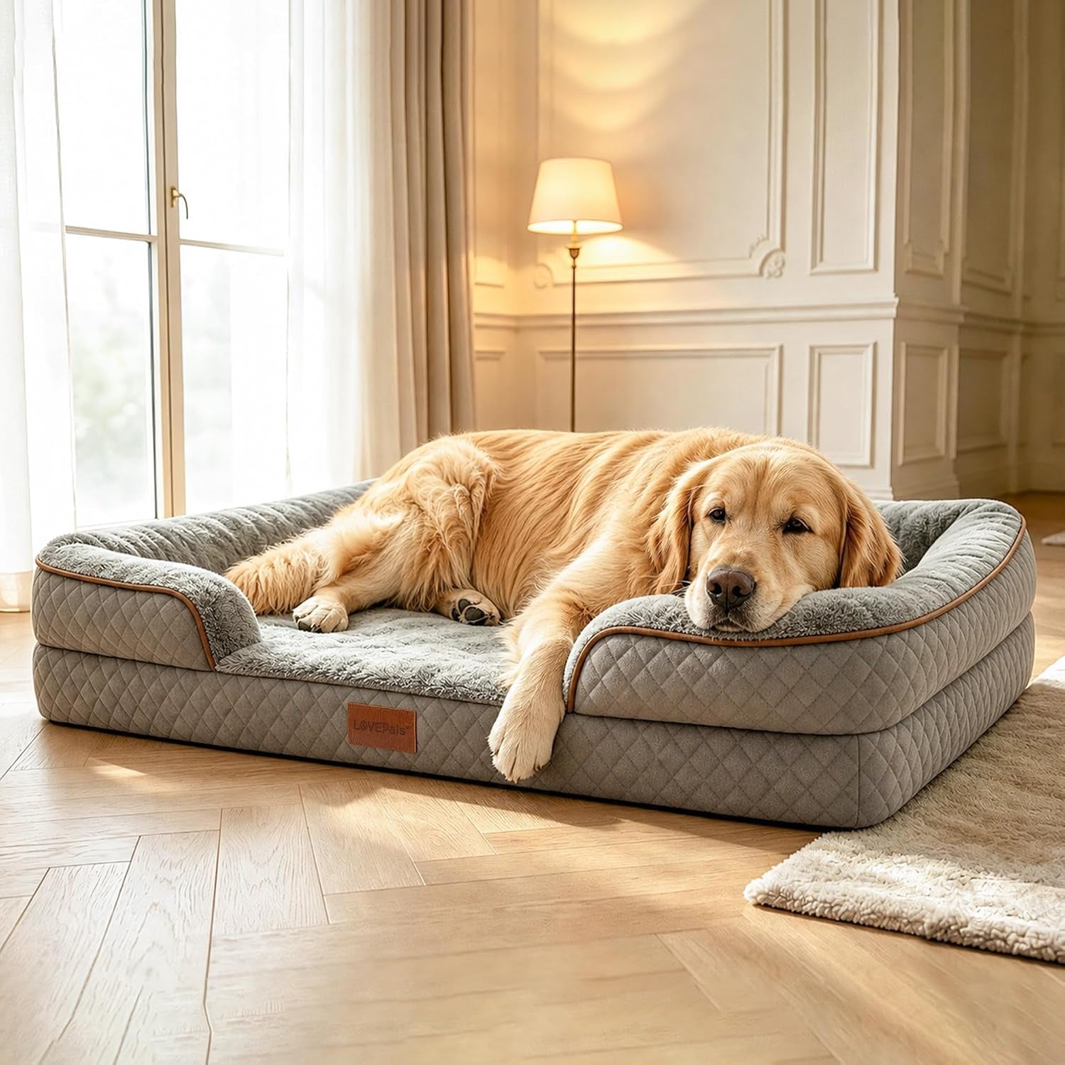 large-dog-sofa-bed-with-reusable-potty-pad-44-5-x-33-5-x-6-7-beige-dog-sofa-with-soft-plush-surface-raised-bolsters-removable-bolster-and-non-slip-bottom-for-large-dogs-xlarge