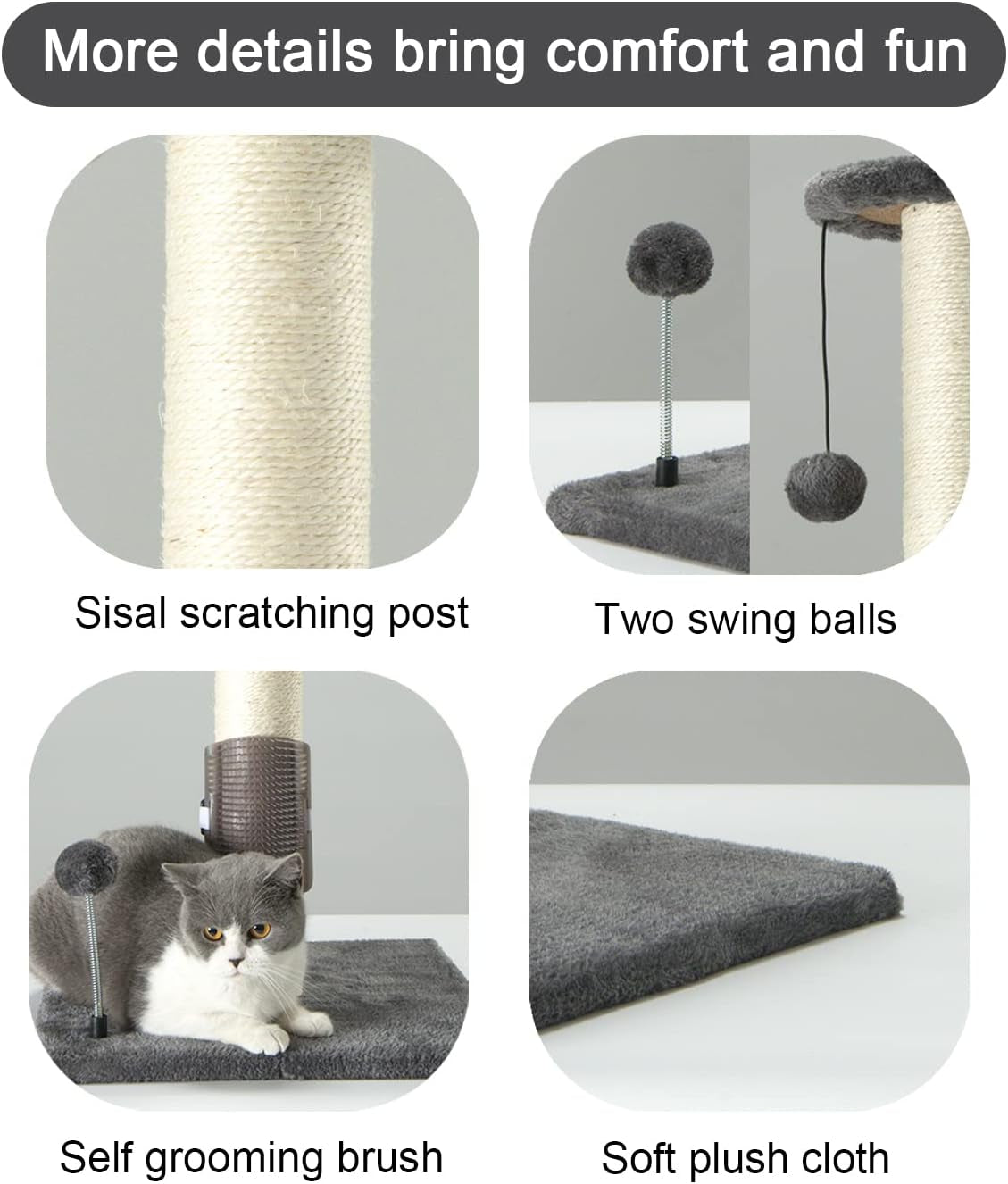 peekab-32-tall-cat-scratching-post-sisal-scratch-posts-with-hanging-ball-and-self-massage-brush-vertical-scratcher-for-indoor-cats-and-kittens-gray-32inches