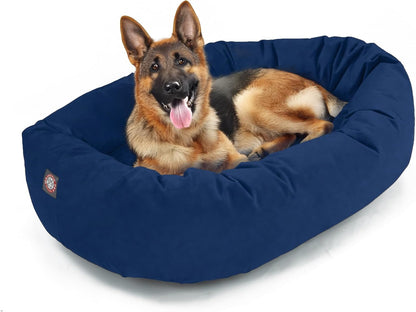 Majestic Pet 32 Inch Suede Calming Dog Bed Washable – Cozy Soft round Dog Bed with Spine Support for Dogs to Rest Their Head - Fluffy Donut Dog Bed 32X23X7 (Inch) - round Pet Bed Medium – Sage26