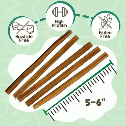 Nature Gnaws Extra Thin Bully Sticks for Small Dogs 5-6" (10 Count) - Long Lasting for Light Chewers and Puppies - Natural Beef Dog Chew Bones2