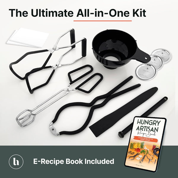 Hungry Artisan Canning Supplies Kit, Stainless Steel, 18 Pieces | Great for Pickling, Jams, Salsas, and Relishes. Beginner-Friendly Canning Set, Perfect for Seasonal Preserving and Gifting3