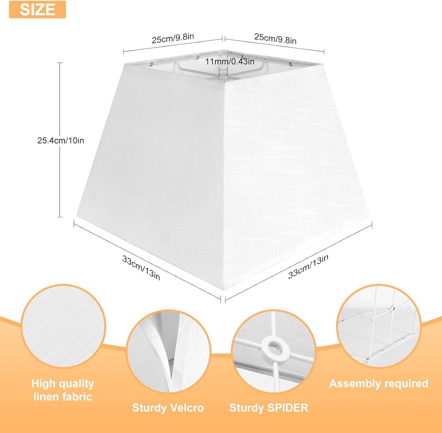 white-lamp-shade-8x8top-13x13bottom-10-height-square-lampshade-replacement-lamp-shade-natural-linen-hand-crafted-for-table-lamps-floor-lamps-pendent-light-assembly-required