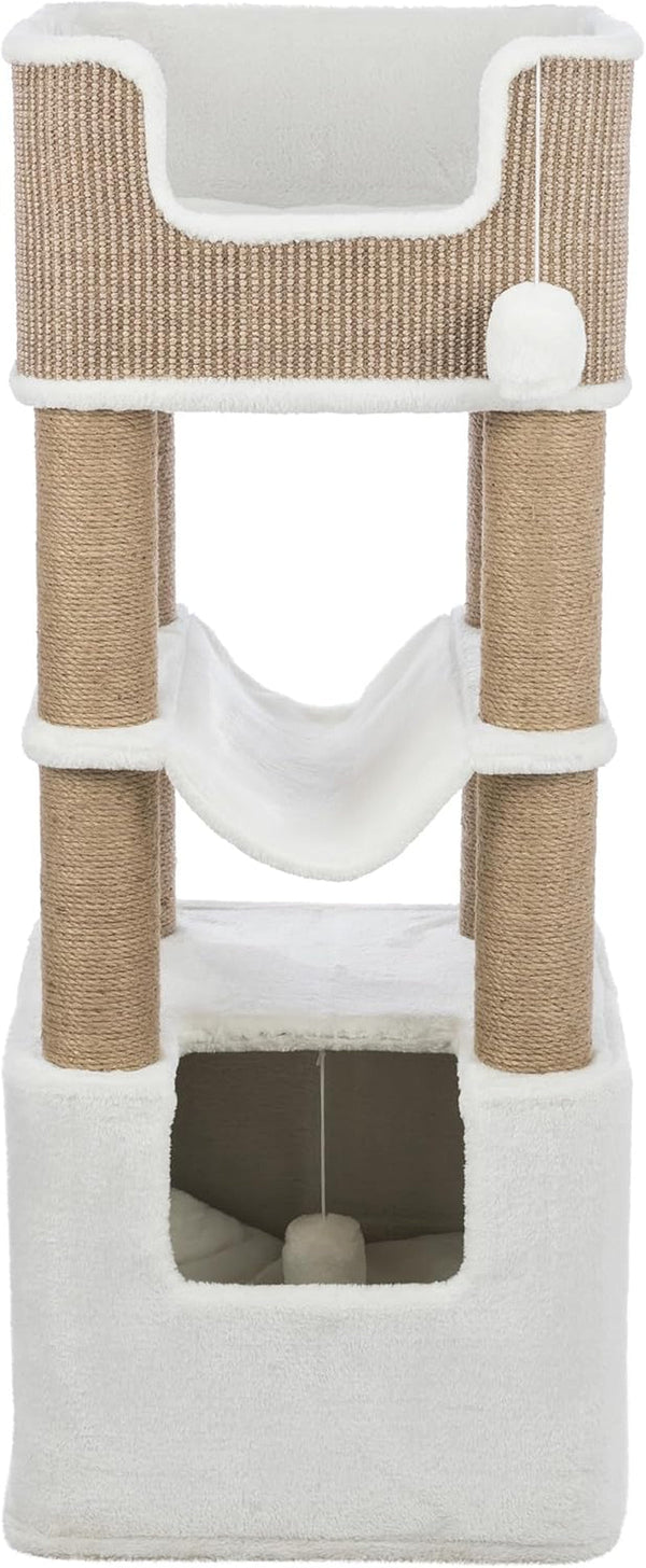 Trixie Lucano 43.3-In XXL Cat Tree, Indoor Cat Furniture with Jute Scratching Posts, Sisal and Plush Covered Condo, Dangling Interactive Toys, Brown1