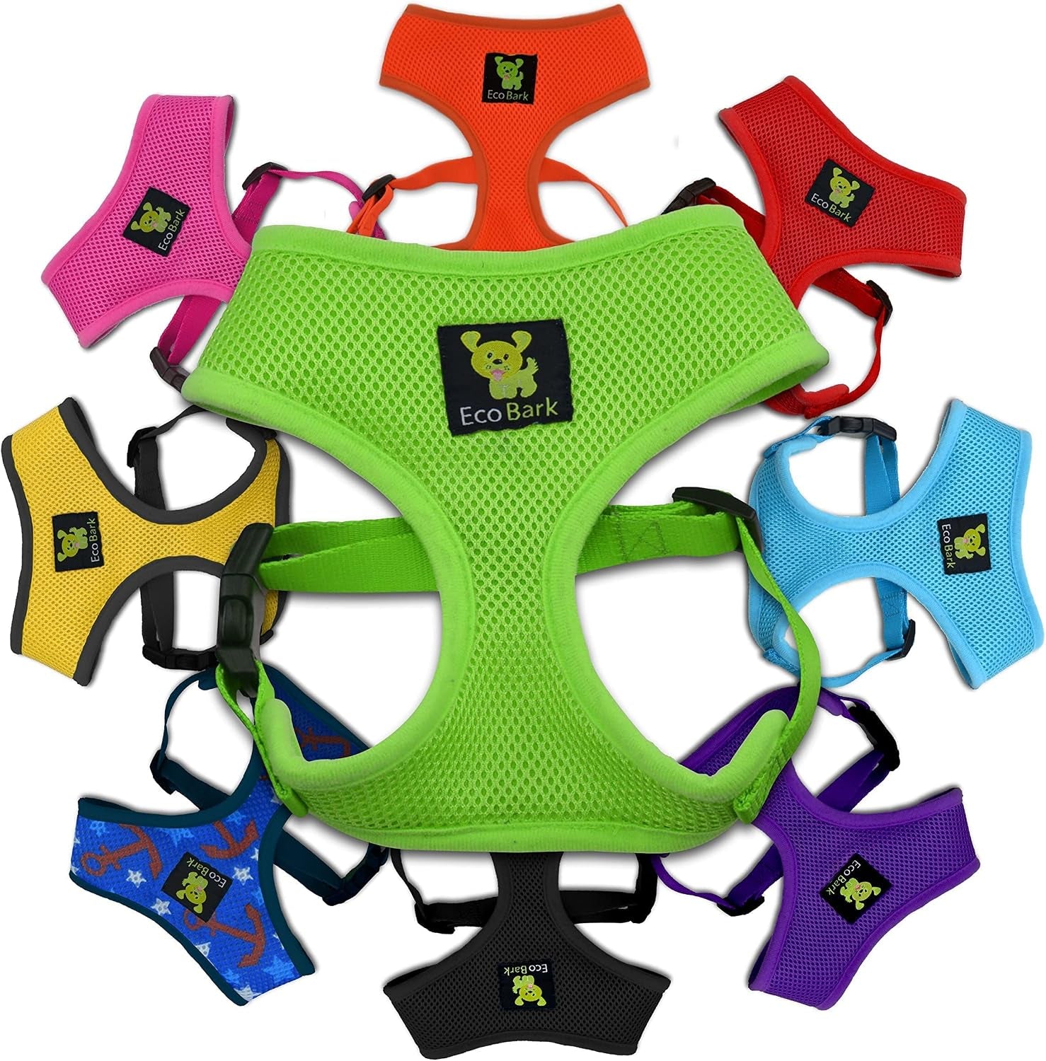 ecobark-dog-harness-soft-mesh-over-the-head-vest-harness-red-small-luxurious-eco-friendly-no-pull-no-choke-design-padded-breathable-body-halter-anti-rub-for-puppy-toy-small-breeds