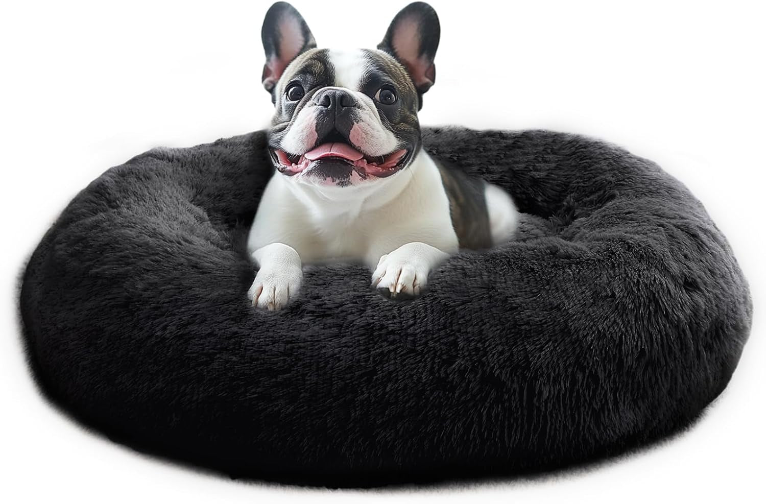 jollyvogue-small-dog-bed-calming-dog-beds-for-small-dogs-indoor-cats-20-inches-donut-washable-cat-bed-for-kittens-puppies-round-fluffy-plush-faux-fur-pet-bedssmoke-grey