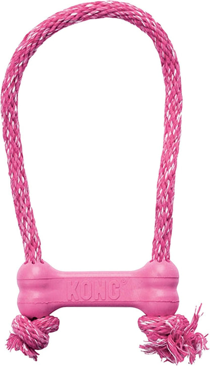 KONG Puppy Goodie Bone with Rope, Natural Rubber, for XS Puppies, Blue | KONG Natural Rubber Bone with a Cotton Rope for Teeth Cleaning & Engaging Chew Play for Growing, Teething Puppies9