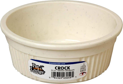 Pet Lodge® Crock Pet Bowl | Heavy Duty Plastic | Dog Feed & Water Bowl | Granite | 2.5 Cups | Medium1