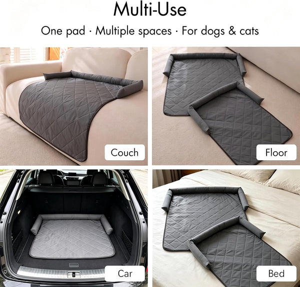 Cooling Dog Couch Bed Mat with Neck and Head Support, Waterproof Washable Pet Sofa Cover for Small Medium Dogs and All Cats, Non-Slip Furniture Protector7