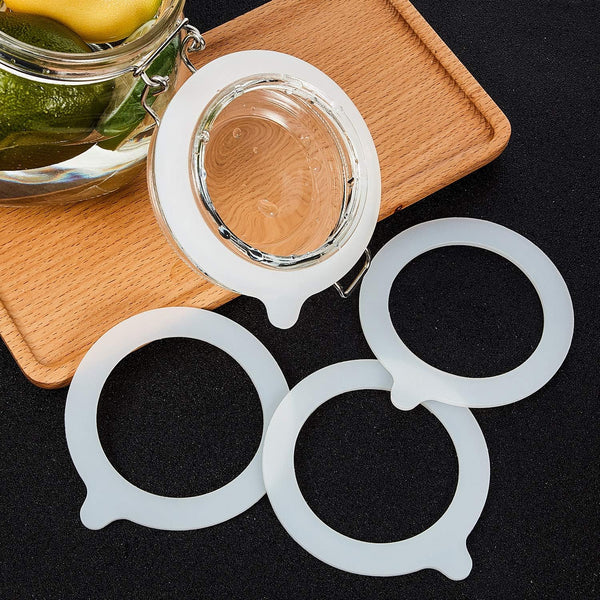 8 Pcs Silicone Jar Gasket Seals for Regular Mouth Canning,White | Replacement Sealing Rings, Airtight Rubber Gaskets for Canning Jars, 3.75 in Regular Mouth, Leak Proof Storage4