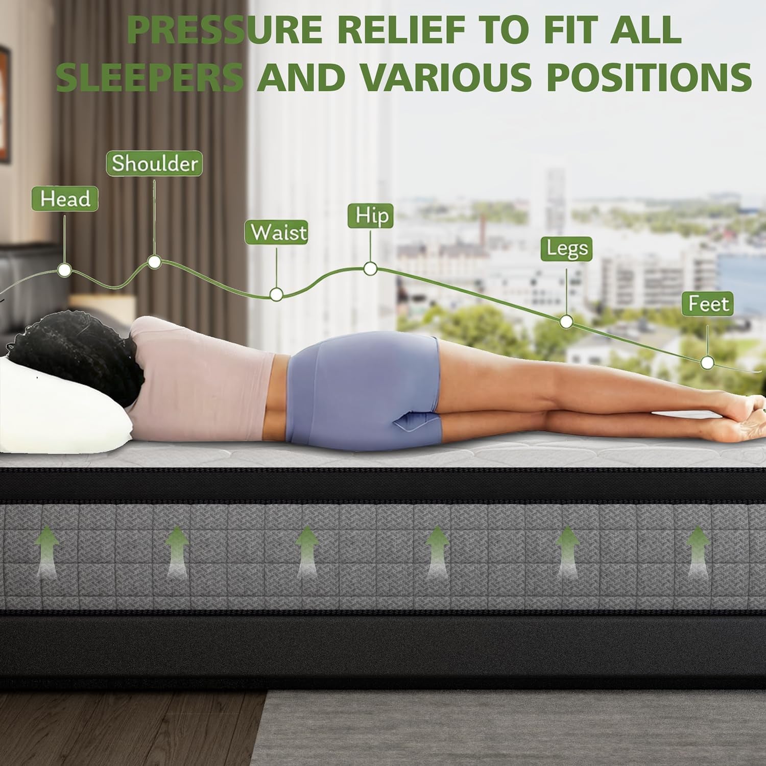 12-inch-full-mattress-memory-foam-and-spring-hybrid-mattress-medium-firmness-lumbar-support-suitable-for-home-bedrooms-and-hotels-boxed-with-pressure-relief-and-sound-insulation-features