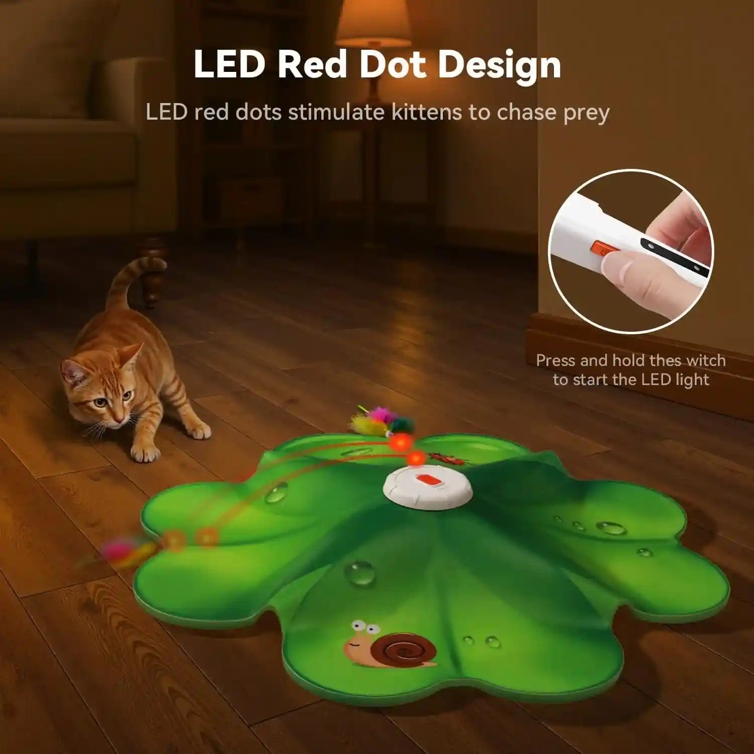 feelneedy-rechargeable-cat-toys-2-in-1-hide-and-seek-game-interactive-cat-toy-movable-led-red-dot-moving-concealed-feathers-durable-exercise-toys-for-indoor-cats-bored-adult-cats-wand-toy
