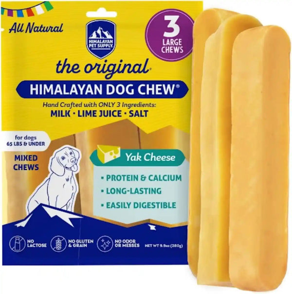 Himalayan Dog Chew, the Original Yak Cheese Dog Chews, 3 Large/Xl Yak Chews1
