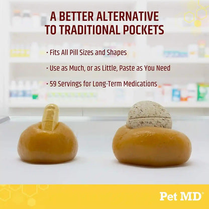 Pet MD Wrap a Pill Cheese & Bacon Flavor Pill Paste for Dogs - 4.2 Oz | Make a Pocket or Pouch to Hide Pills & Medication5
