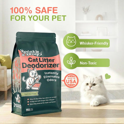 Sprinkle & Sweep: Litter Box Deodorizer - 8Oz Bag - Cat & Kitten Home Odor Neutralizer, Ultra-Absorbent Formula, Non-Toxic & Safe, Pet Smell Control2