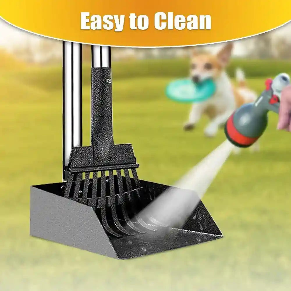tooge-pooper-scooper-dog-pooper-scooper-long-handle-stainless-metal-tray-and-rake-for-medium-small-dogs-heavy-duty-pet-supplies-to-use-for-grass-dirt-or-gravel