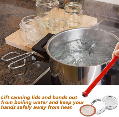 4 Pack Lid Lifter Magnetic Lid Lifter Canning Lid Lifter Canning Supplies Lid Wand Canning Lid Magnetic Lifter Canning Kit Canning Tools for Pots Home Canning of Preserving Fruits and Vegetables, Red6