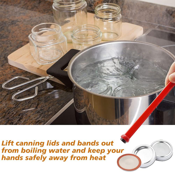4 Pack Lid Lifter Magnetic Lid Lifter Canning Lid Lifter Canning Supplies Lid Wand Canning Lid Magnetic Lifter Canning Kit Canning Tools for Pots Home Canning of Preserving Fruits and Vegetables, Red6