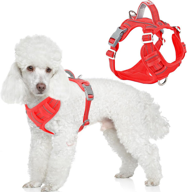 BARKBAY Dog Harness No Pull with ID Tag Pocket - Heavy Duty, Reflective, Easy Control for Large Dogs(Blue,L)16