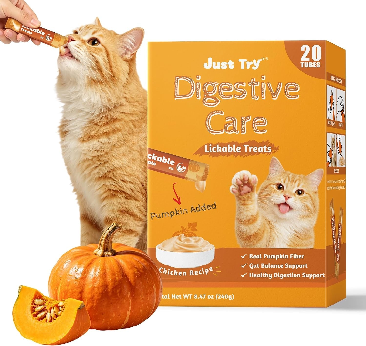 just-try-pumpkin-lickable-cat-treats-with-taurine-20-tubes-soft-texture-supports-healthy-digestion-and-gut-health-ideal-for-indoor-and-senior-cats-daily-treat-time