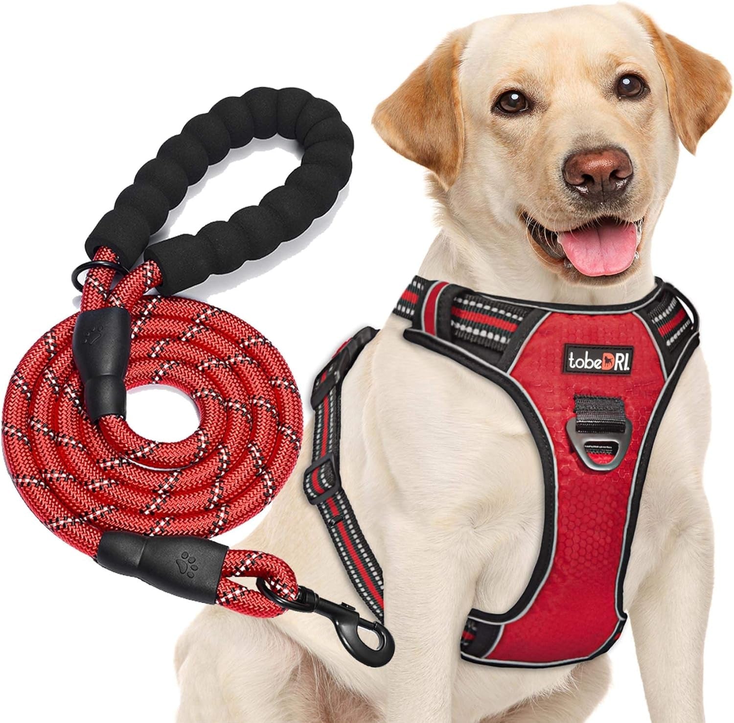 tobedri-no-pull-dog-harness-adjustable-reflective-oxford-easy-control-medium-large-dog-harness-with-a-free-heavy-duty-5ft-dog-leash-blue-m