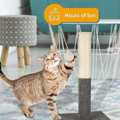 Pawbee 20" Cat Scratching Post with Hanging Ball, Modern Sisal Rope Pole, Scratcher Tower for Indoor Kitten3