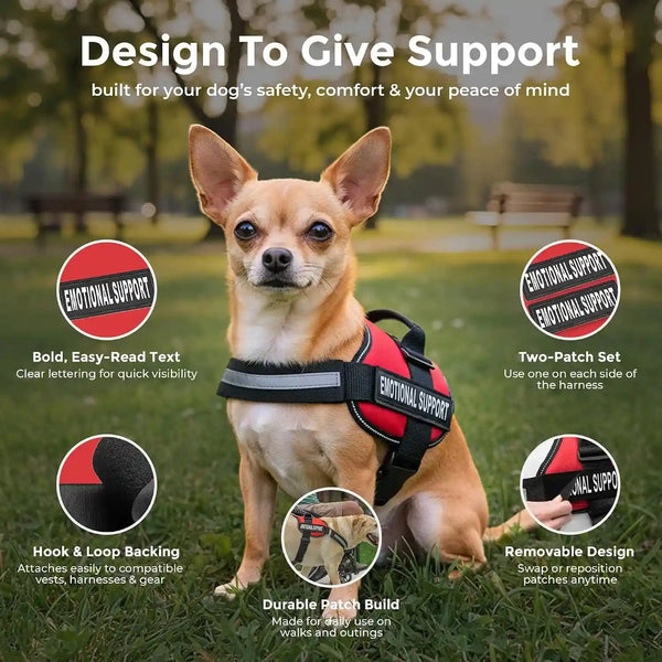 Industrial Puppy Emotional Support Dog Patch, Reflective XS 1 X 2.75 in | Clear Visibility, Durable Vest Patches for Identification, Compatible with Hook & Loop Vest Gear - XS 1X2.75 Inch7