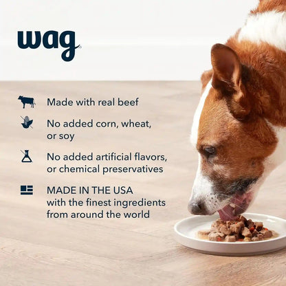 Amazon Brand - Wag Stew Canned Dog Food, Beef & Vegetable Recipe, 13.2 Oz Can (Pack of 12)3