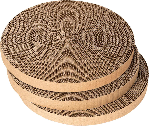 Round Cat Scratcher Refill - 10 Inch Diameter, 7/8 Inch Thickness - Cardboard Cat Scratcher Scratching Board Replacement Pads (2Pcs) for Indoor Cats9
