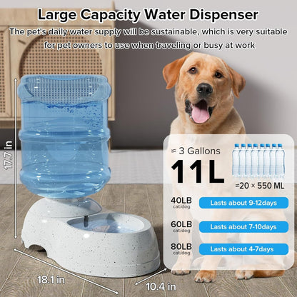 3 Gallon Large Dog Water Dispenser, Automatic Gravity Water Bowl for Dogs2