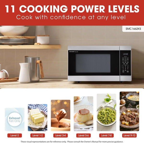 SMC1662KS 1.6 Cu. Ft. 1100W Stainless Steel Countertop Microwave Oven | 1100 Watt, Removable 13.6" Carousel Turntable3