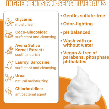 Paw Cleaner for Dogs and Cats,Magic Foam - Clean Paws No-Rinse Foaming Cleanser-Dry Shampoo, Foot Cleaner Brush - with Rose Extract, Odor Control Wash - Good for Puppy7