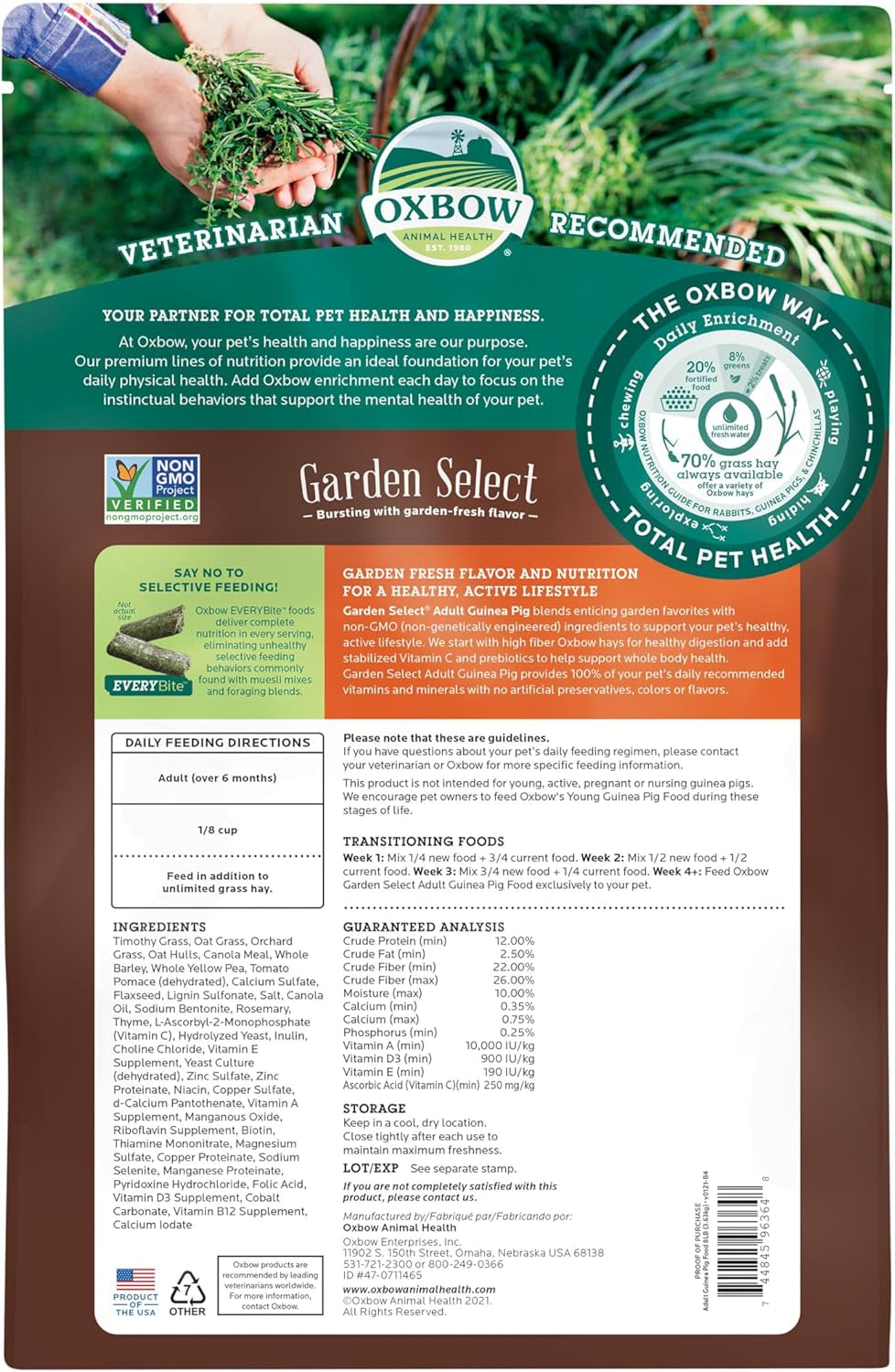 oxbow-garden-select-adult-guinea-pig-food-pellets-with-vitamin-c-8-lb-non-gmo-adult-guinea-pig-pellets-with-timothy-orchard-and-oat-hay-vitamins-and-minerals-high-fiber-made-in-usa