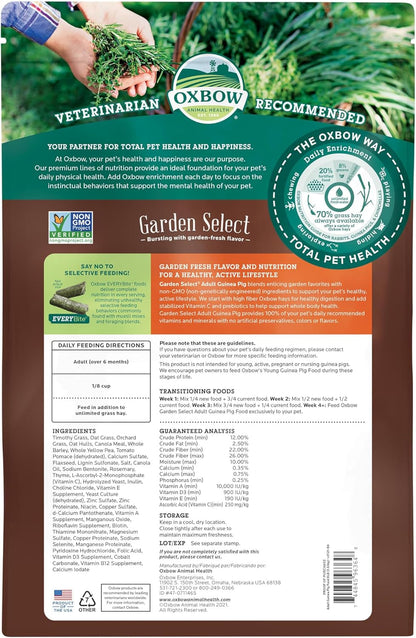 Oxbow Garden Select Adult Guinea Pig Food, Pellets with Vitamin C, 8 Lb | Non-Gmo, Adult Guinea Pig Pellets, with Timothy, Orchard and Oat Hay, Vitamins and Minerals, High Fiber, Made in USA3