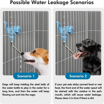 Vannon Dog Crate Water Bottle, 34Oz Top-Fill Pet Water Dispenser, Blue | Kennel Water Bottle Helps Keep Pets Hydrated Longer with Fewer Refills and Easy Daily Care.3