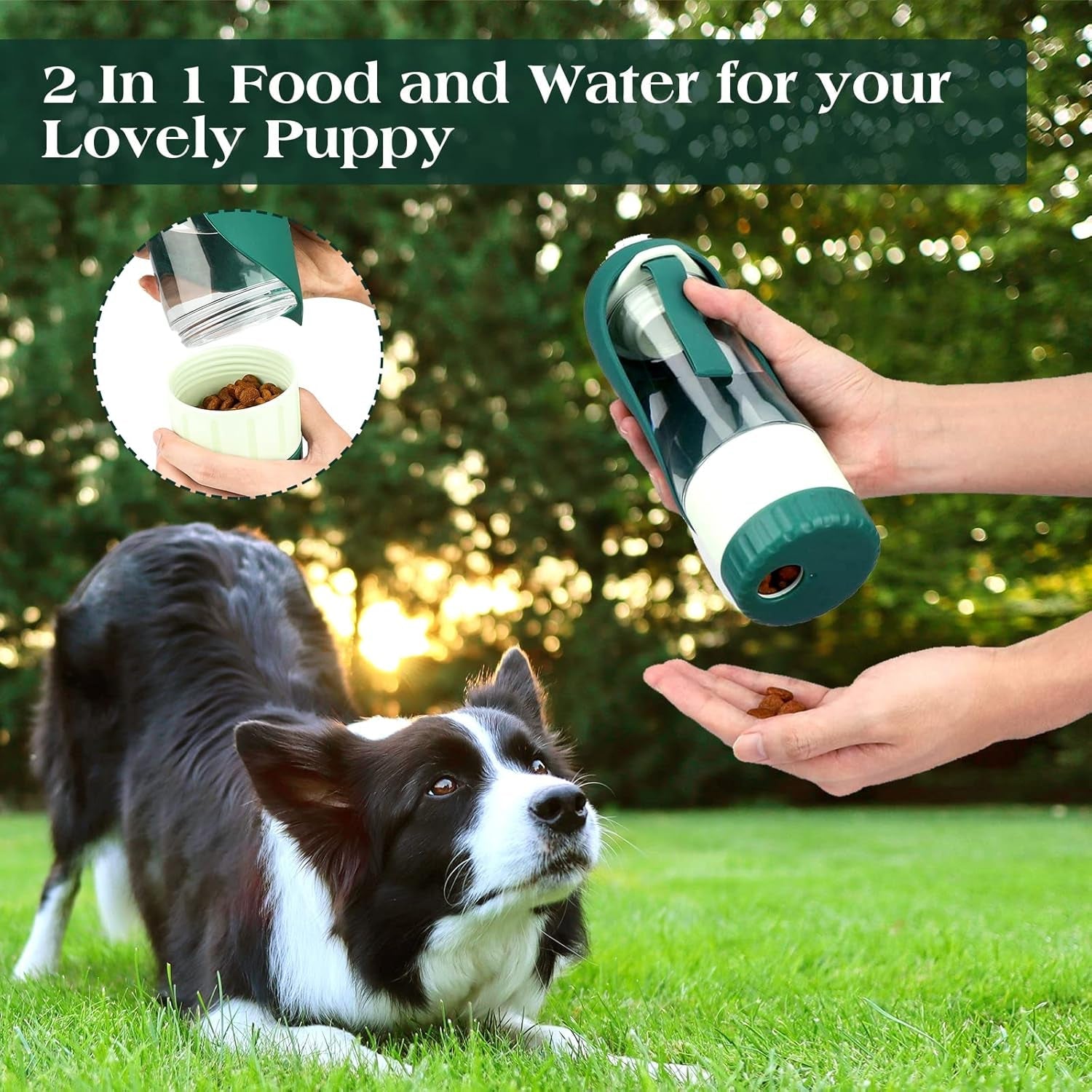 tiovery-upgraded-dog-water-bottle-portable-dog-cat-puppy-pet-water-dispenser-feeder-with-drinking-cup-and-food-container-leak-proof-for-outdoor-walking-travel-hiking-12oz