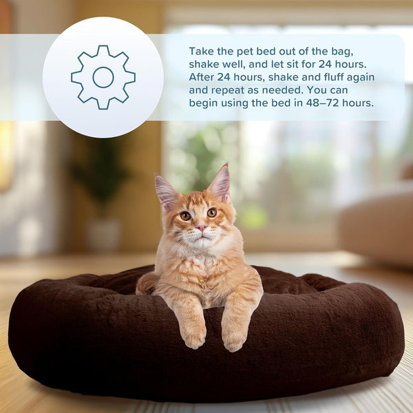 PETMAKER Dog Bed - Donut Pet Bed for Medium Pets - Dog Bed with Removable Washable Cover and Anti-Slip Bottom - Puppy Essentials (Dark Brown)7