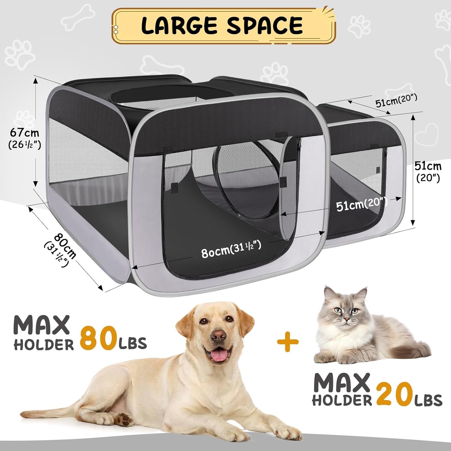 tailtastic-large-cat-playpen-with-separate-areas-outdoo-indoor-cat-enclosures-portable-pet-playpen-for-indoor-cats-puppy-and-small-animals-dog-playpen-with-carrybag-ideal-for-multi-pet-households-works-as-birthing-nursing-den-pet-safe-soft-material-prevents-escape-furniture-damage