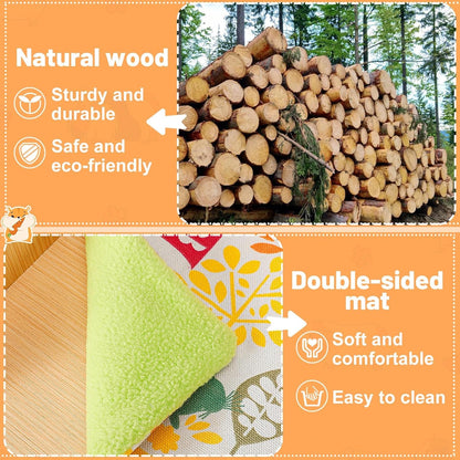 MEWTOGO Upgraded Sturdy Wooden Guinea Pig Castle with Stairs & Mat | Easy to Assemble, Sturdy, Playing Hiding House, for Hamsters Bunny Chinchillas Small Animals4