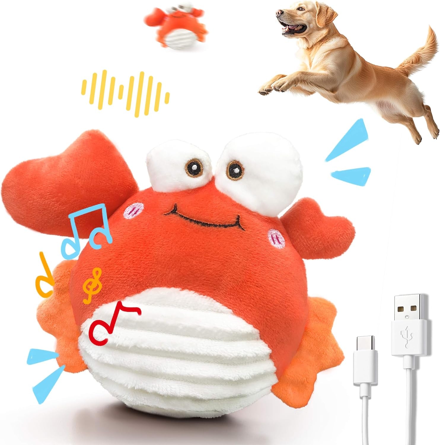 gukco-interactive-moving-dog-toys-plush-chew-toy-with-bouncing-ball-music-recording-rechargeable-self-play-toys-for-small-medium-large-dogs-to-keep-them-engaged-turtle