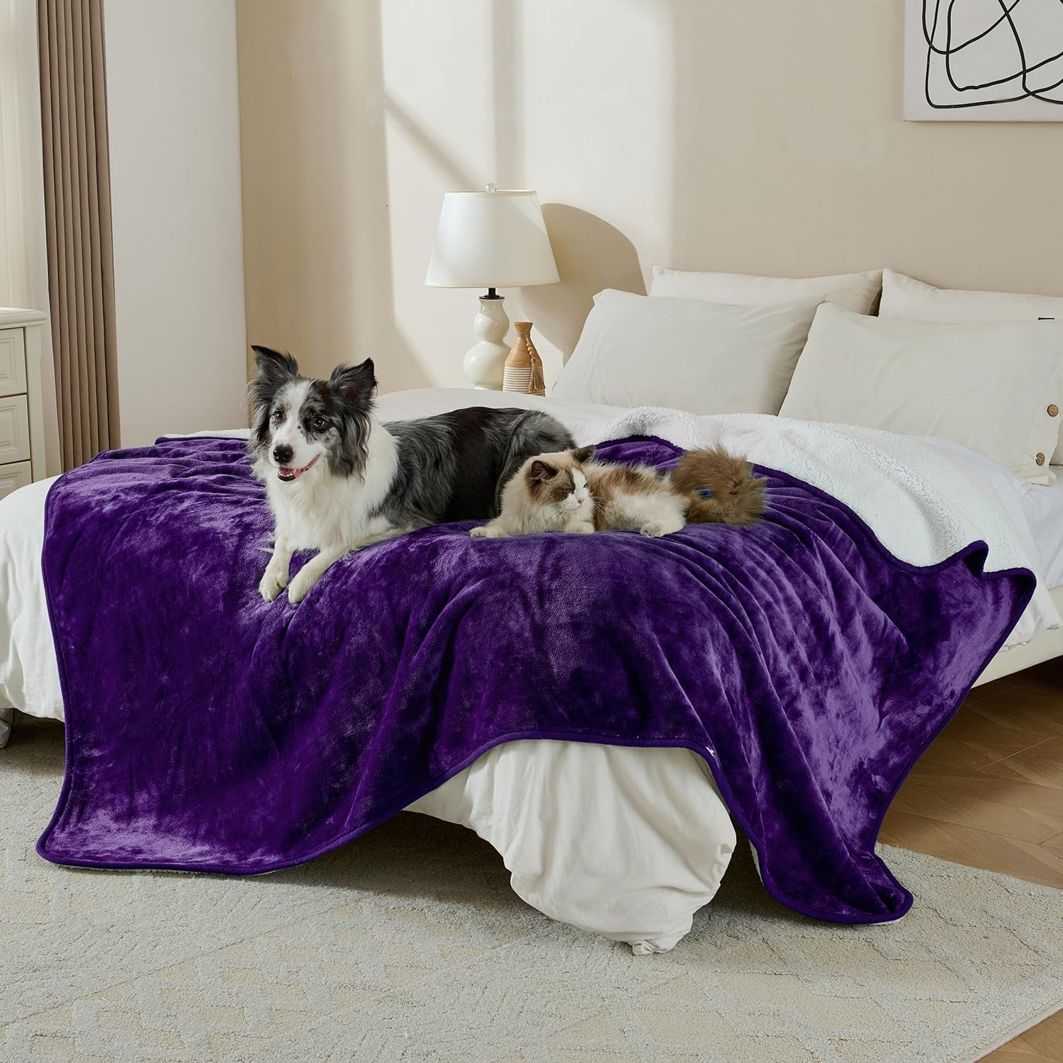 waterproof-blanket-for-bed-couch-sofa-soft-liquid-pee-proof-pet-blanket-for-dog-puppy-cat-reversible-sherpa-fleece-furniture-protector-dark-purple-50x60-inches