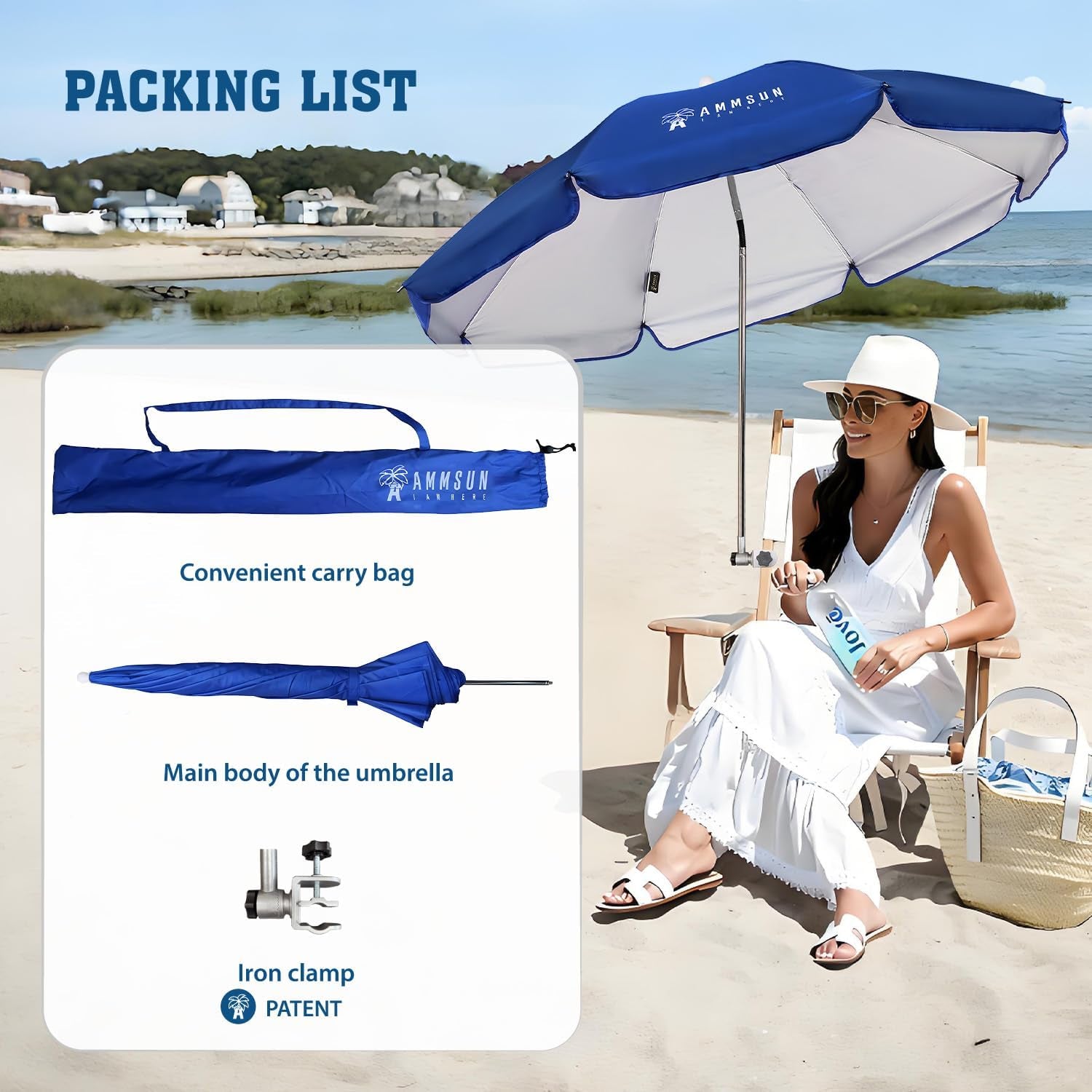 chair-umbrella-with-universal-clamp-adjustable-47-inches-and-360-swivel-upf-50-protection-portable-sun-umbrella-secure-clip-on-camping-beach-chairs-stroller-wheelchair-golf-cart-lounger-blue-2-pack