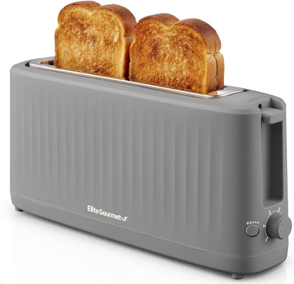 ECT2517G SLIMTOAST 2-Slice Long Slot Toaster, Grey | Cool-Touch Body, 6 Browning Shades, Extra-Wide 1.5" Slot Fits Artisan Bread, Bagels, Waffles & English Muffins1