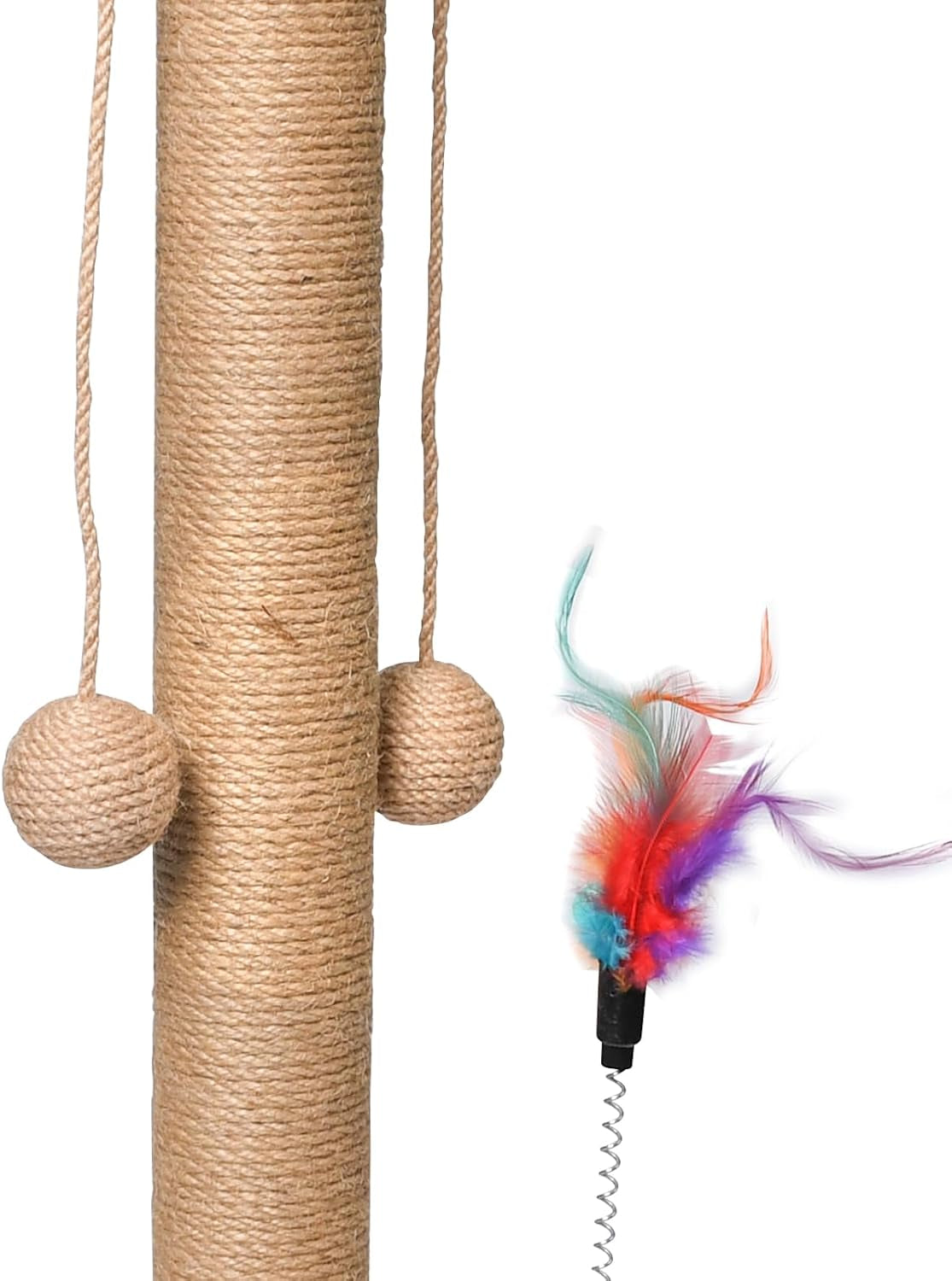 cat-scratching-post-50cm-cat-scratcher-toy-natural-woven-sisal-and-wood-interactive-cat-toys-with-lanyard-ball-ball-feather-feather-color-is-random
