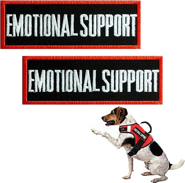 2 Pack Service Dog Patches for Harness, Tags with Hook and Loop Patches Red Border for Vests and Harnesses for Dog in Training, Service Dog, Emotional Support9