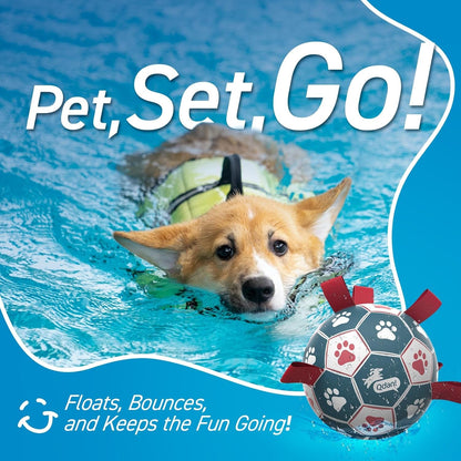 QDAN Dog Balls, 6 Inch Dog Soccer Ball with Straps, Herding Balls for Dogs | Outdoor Dog Toys Balls for 20-40 Lb Dogs, Puppy Ball to Keep Them Busy, Dog Pool Water Play Toy, Puppy Birthday Gifts6