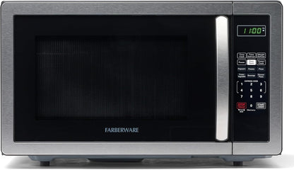 1.1 Cu. Ft. Countertop Microwave Oven – 1000 Watts Power, Auto Cook Settings, Defrost, Easy Clean and Child Safety Lock - Stainless1